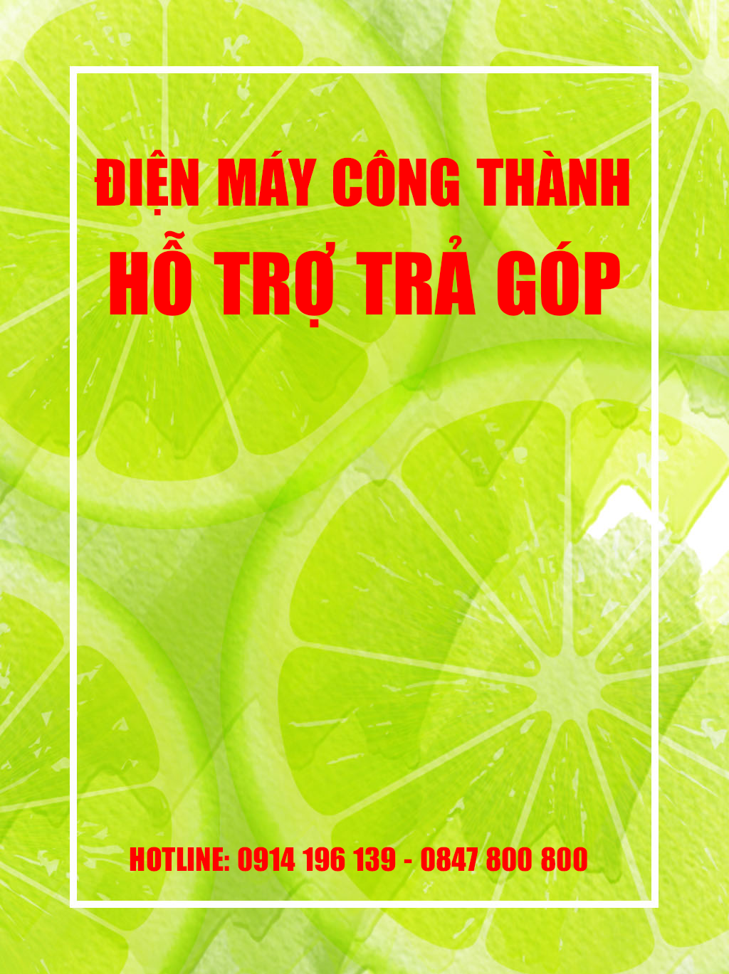 Dịch vụ trả góp tại Điện Máy Công Thành